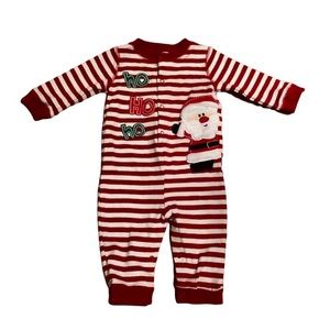 Red and White Striped Christmas Pajamas, 9 months